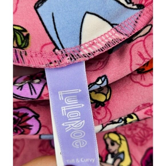 NWOT Lularoe Disney TC Leggings Tall Curvy Plus Alice in Wonderland Flowers - Picture 4 of 5